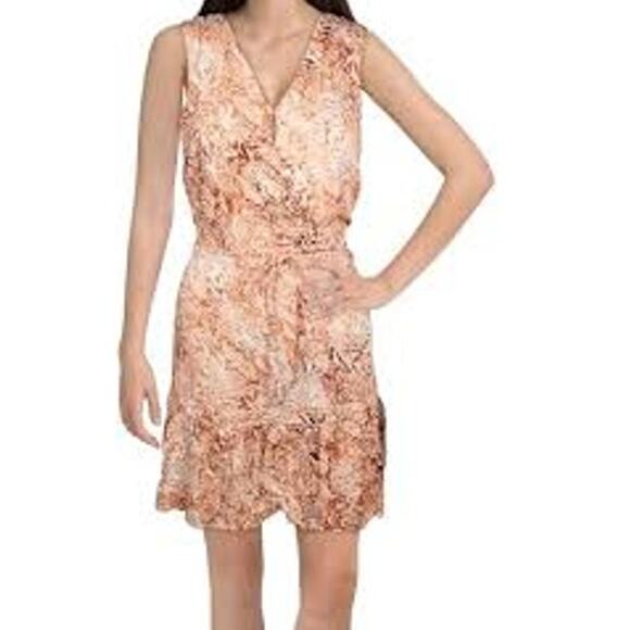 NWT INC Topson Lightweight Snake Print Sleeveless Ruffle Dress Sz Large - Picture 1 of 13